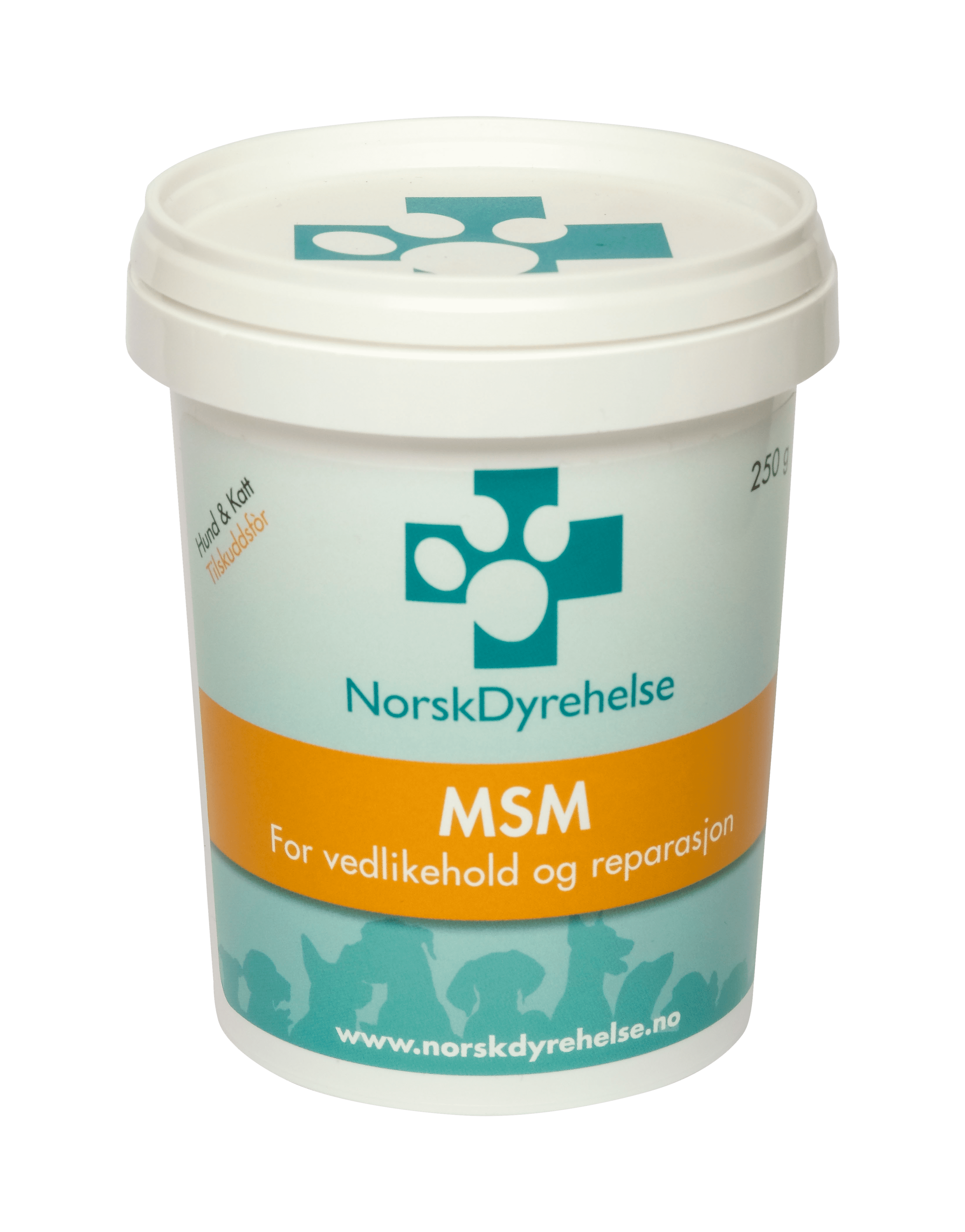 Norsk Dyrehelse MSM Kosttilskudd Hund og Katt 250 g