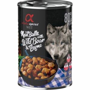 Alpha Spirit Kjøttboller med villsvin og timian - Våtfôr Hund 6 x 400g