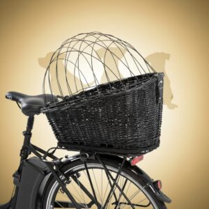 Trixie sykkelkurv til hund for bagasjebrett – sort eller grå (maks 8 kg)